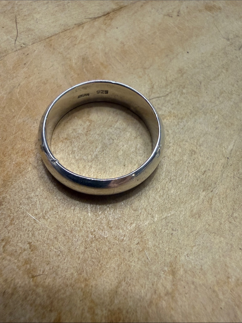 Vintage Silver Rounded Men's Band - Silver